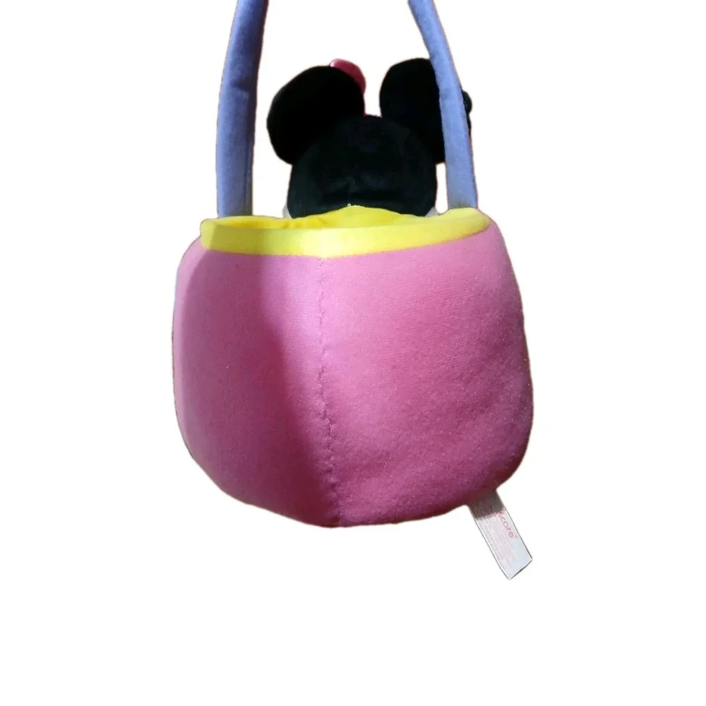 Disney Minnie Mouse attached to Pink Plush Tote Basket Easter/Halloween